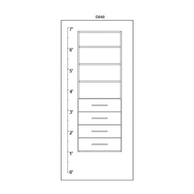 D040: 4 Large Soft-Close Drawers + 3 Adjustable Shelves - Closet Express